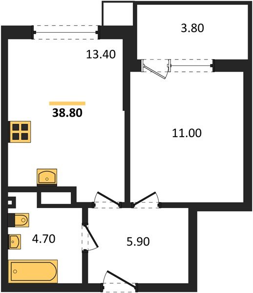 Фото №1: 1-комнатная квартира 38&nbsp;м², 9/16&nbsp;эт. - Краснодар, Прикубанский внутригородской округ, мкр. Парк Победы