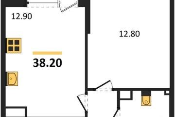 Фото №1: 1-комнатная квартира 38 м², 8/16 эт. - Краснодар, мкр. Парк Победы,