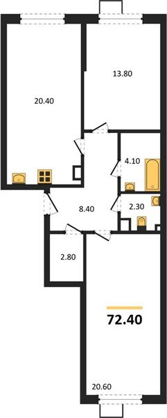 Фото №1: 2-комнатная квартира 72&nbsp;м², 7/16&nbsp;эт. - Краснодар, Прикубанский внутригородской округ, мкр. Парк Победы