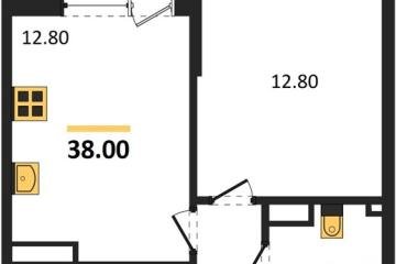 Фото №1: 1-комнатная квартира 38 м², 15/16 эт. - Краснодар, мкр. Парк Победы,