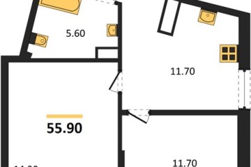 Фото №1: 2-комнатная квартира 55 м², 12/16 эт. - Краснодар, мкр. Парк Победы,