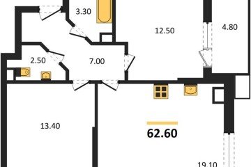 Фото №1: 2-комнатная квартира 62 м², 9/16 эт. - Краснодар, мкр. Парк Победы,