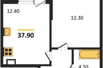 Фото №1: 1-комнатная квартира 37 м², 6/16 эт. - Краснодар, мкр. Парк Победы,
