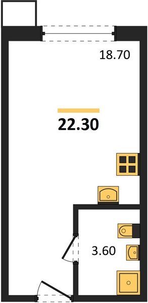 Фото №1: Студия 22&nbsp;м², 2/16&nbsp;эт. - Краснодар, Прикубанский внутригородской округ, мкр. Парк Победы