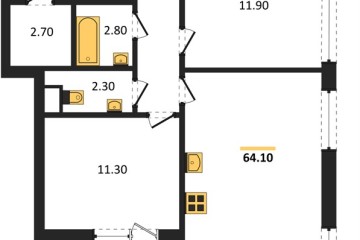 Фото №1: 2-комнатная квартира 64 м², 16/16 эт. - Краснодар, мкр. Парк Победы,