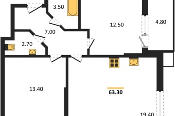 Фото №1: 2-комнатная квартира 63 м², 2/16 эт. - Краснодар, мкр. Парк Победы,