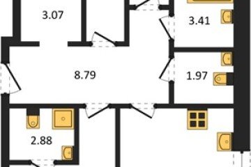 Фото №1: 3-комнатная квартира 72 м², 8/9 эт. - Краснодар, мкр. ЖК Тёплые Края,