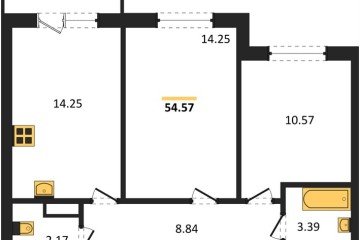 Фото №1: 2-комнатная квартира 54 м², 6/9 эт. - Краснодар, мкр. ЖК Тёплые Края,