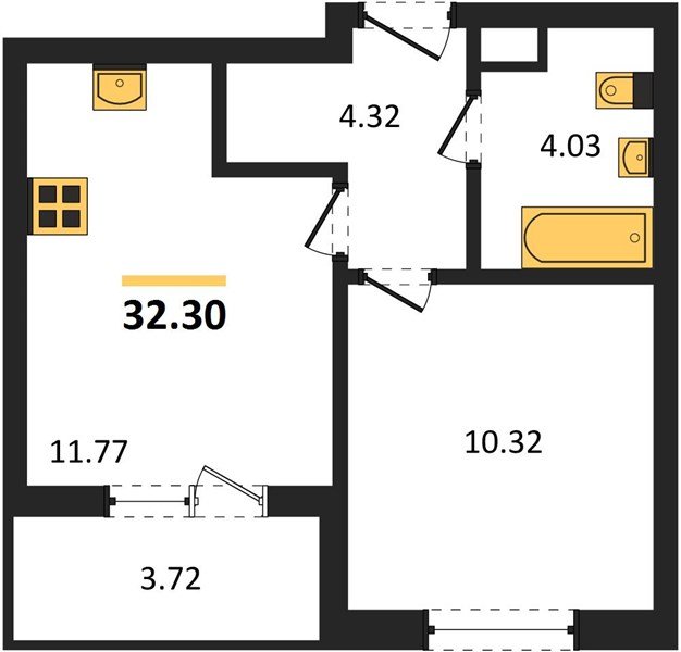 Фото №1: 1-комнатная квартира 32&nbsp;м², 5/9&nbsp;эт. - Краснодар, Прикубанский внутригородской округ, мкр. ЖК Тёплые Края