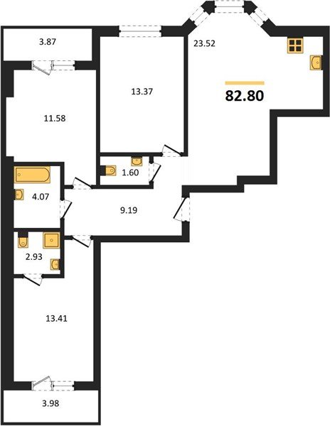 Фото №1: 3-комнатная квартира 85&nbsp;м², 2/18&nbsp;эт. - Краснодар, Прикубанский внутригородской округ, мкр. ЖК Тёплые Края