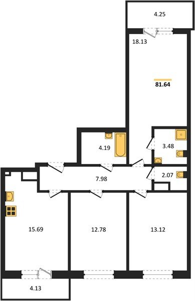 Фото №1: 3-комнатная квартира 81&nbsp;м², 2/18&nbsp;эт. - Краснодар, Прикубанский внутригородской округ, мкр. ЖК Тёплые Края