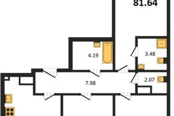 Фото №1: 3-комнатная квартира 81 м², 9/18 эт. - Краснодар, мкр. ЖК Тёплые Края,