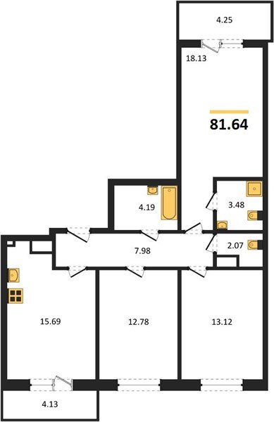 Фото №1: 3-комнатная квартира 81&nbsp;м², 9/18&nbsp;эт. - Краснодар, Прикубанский внутригородской округ, мкр. ЖК Тёплые Края