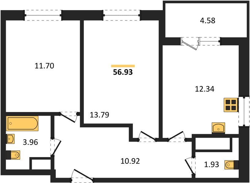 Фото №1: 2-комнатная квартира 56&nbsp;м², 9/18&nbsp;эт. - Краснодар, Прикубанский внутригородской округ, мкр. ЖК Тёплые Края