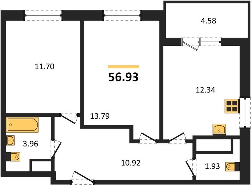 Фото №1: 2-комнатная квартира 56&nbsp;м², 13/18&nbsp;эт. - Краснодар, Прикубанский внутригородской округ, мкр. ЖК Тёплые Края