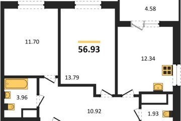 Фото №1: 2-комнатная квартира 56 м², 18/18 эт. - Краснодар, мкр. ЖК Тёплые Края,