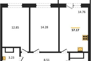 Фото №1: 2-комнатная квартира 56 м², 6/18 эт. - Краснодар, мкр. ЖК Тёплые Края,
