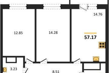 Фото №1: 2-комнатная квартира 56 м², 15/18 эт. - Краснодар, мкр. ЖК Тёплые Края,