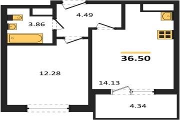Фото №1: 1-комнатная квартира 36 м², 5/18 эт. - Краснодар, мкр. ЖК Тёплые Края,