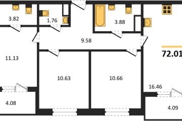 Фото №1: 3-комнатная квартира 72 м², 9/18 эт. - Краснодар, мкр. ЖК Тёплые Края,
