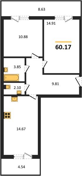 Фото №1: 2-комнатная квартира 60&nbsp;м², 5/18&nbsp;эт. - Краснодар, Прикубанский внутригородской округ, мкр. ЖК Тёплые Края