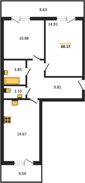 Фото №1: 2-комнатная квартира 60&nbsp;м², 9/18&nbsp;эт. - Краснодар, Прикубанский внутригородской округ, мкр. ЖК Тёплые Края