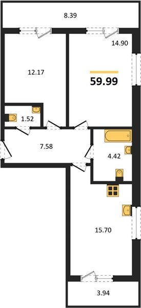 Фото №1: 2-комнатная квартира 60&nbsp;м², 7/18&nbsp;эт. - Краснодар, Прикубанский внутригородской округ, мкр. ЖК Тёплые Края