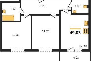 Фото №1: 2-комнатная квартира 48 м², 3/18 эт. - Краснодар, мкр. ЖК Тёплые Края,