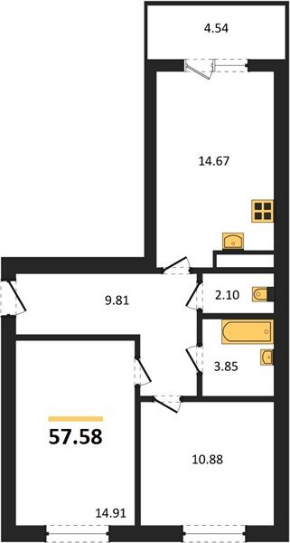 Фото №1: 2-комнатная квартира 57&nbsp;м², 4/18&nbsp;эт. - Краснодар, Прикубанский внутригородской округ, мкр. ЖК Тёплые Края