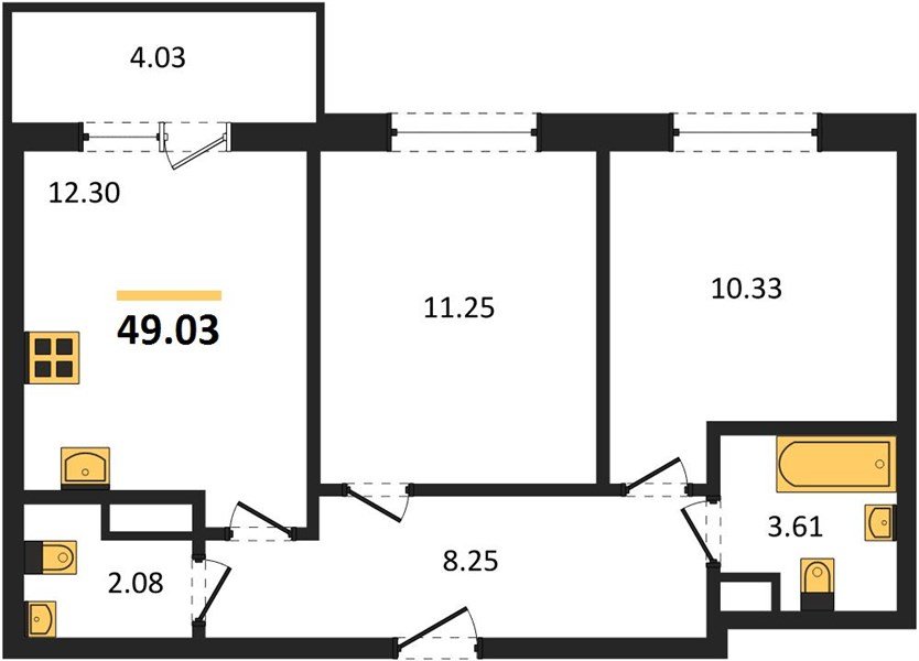 Фото №1: 2-комнатная квартира 48&nbsp;м², 8/18&nbsp;эт. - Краснодар, Прикубанский внутригородской округ, мкр. ЖК Тёплые Края