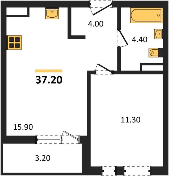 Фото №1: 1-комнатная квартира 37&nbsp;м², 3/18&nbsp;эт. - Краснодар, Прикубанский внутригородской округ, мкр. культурный квартал Эрмитаж, ул. им. Мурата Ахеджака, 26