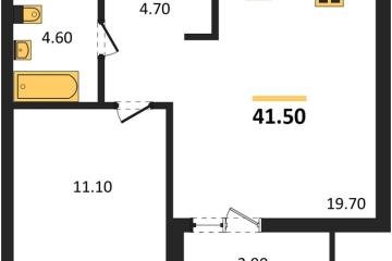 Фото №1: 1-комнатная квартира 41 м², 2/18 эт. - Краснодар, мкр. культурный квартал Эрмитаж, ул. им. Мурата Ахеджака, 26