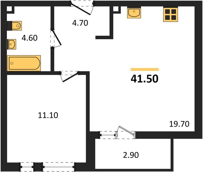 Фото №1: 1-комнатная квартира 41&nbsp;м², 2/18&nbsp;эт. - Краснодар, Прикубанский внутригородской округ, мкр. культурный квартал Эрмитаж, ул. им. Мурата Ахеджака, 26