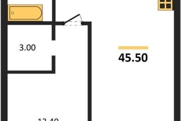 Фото №1: 1-комнатная квартира 45 м², 12/18 эт. - Краснодар, мкр. культурный квартал Эрмитаж, ул. им. Мурата Ахеджака, 26