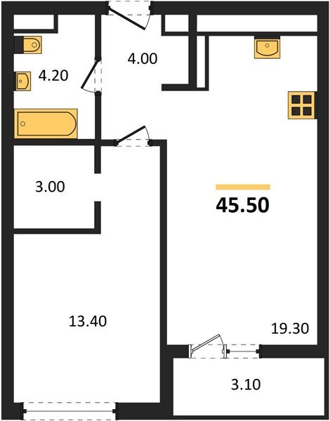 Фото №1: 1-комнатная квартира 45&nbsp;м², 12/18&nbsp;эт. - Краснодар, Прикубанский внутригородской округ, мкр. культурный квартал Эрмитаж, ул. им. Мурата Ахеджака, 26