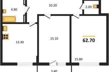 Фото №1: 2-комнатная квартира 62 м², 15/18 эт. - Краснодар, мкр. ЖК Парк у Дома, ул. Героев-Разведчиков, 11