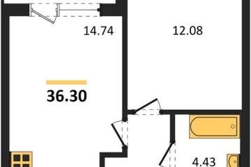 Фото №1: 1-комнатная квартира 36 м², 8/9 эт. - Краснодар, мкр. жилой комплекс Друзья, ул. имени Генерала Брусилова, 28к4