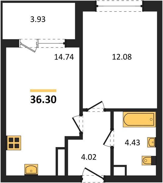 Фото №1: 1-комнатная квартира 36&nbsp;м², 8/9&nbsp;эт. - Краснодар, Прикубанский внутригородской округ, мкр. жилой комплекс Друзья, ул. имени Генерала Брусилова, 28к4