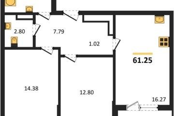 Фото №1: 2-комнатная квартира 61&nbsp;м², 6/9&nbsp;эт. - Краснодар, мкр. жилой комплекс Друзья, ул. имени Генерала Брусилова, 28к4