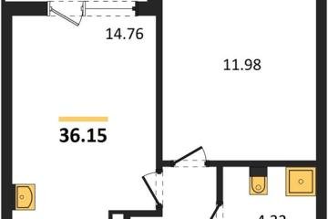 Фото №1: 1-комнатная квартира 36 м², 6/9 эт. - Краснодар, мкр. жилой комплекс Друзья, ул. имени Генерала Брусилова, 28к4