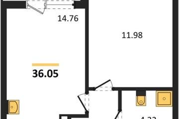 Фото №1: 1-комнатная квартира 36 м², 8/9 эт. - Краснодар, мкр. жилой комплекс Друзья, ул. имени Генерала Брусилова, 28к4
