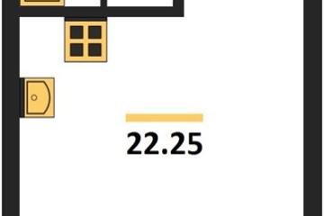Фото №1: Студия 22&nbsp;м², 4/9&nbsp;эт. - Краснодар, мкр. жилой комплекс Друзья, ул. имени Генерала Брусилова, 28к4