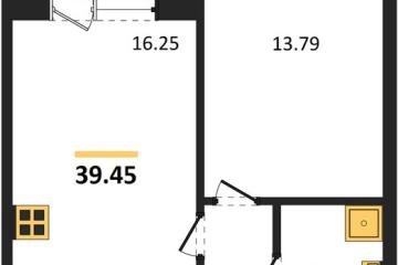 Фото №1: 1-комнатная квартира 39 м², 2/9 эт. - Краснодар, мкр. жилой комплекс Друзья, ул. имени Генерала Брусилова, 28к4