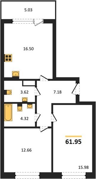 Фото №1: 2-комнатная квартира 61&nbsp;м², 5/9&nbsp;эт. - Краснодар, Прикубанский внутригородской округ, мкр. жилой комплекс Друзья, ул. имени Генерала Брусилова, 28к4