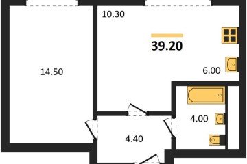 Фото №1: 1-комнатная квартира 39 м², 11/17 эт. - Яблоновский, мкр. ЖК Грин Эппл,