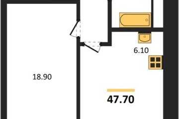 Фото №1: 1-комнатная квартира 47 м², 3/17 эт. - Яблоновский, мкр. ЖК Грин Эппл,