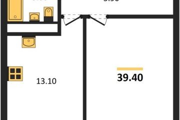 Фото №1: 1-комнатная квартира 39 м², 4/17 эт. - Яблоновский, мкр. ЖК Грин Эппл,