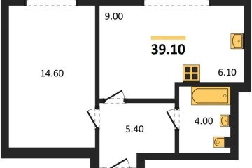 Фото №1: 1-комнатная квартира 39 м², 3/17 эт. - Яблоновский, мкр. ЖК Грин Эппл,