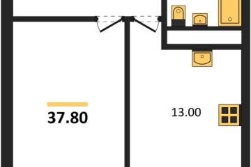 Фото №1: 1-комнатная квартира 37 м², 9/17 эт. - Яблоновский, мкр. ЖК Грин Эппл,