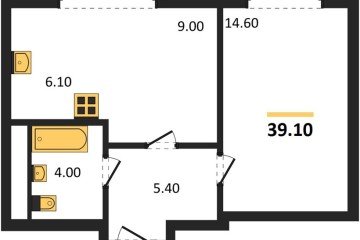 Фото №1: 1-комнатная квартира 39 м², 9/17 эт. - Яблоновский, мкр. ЖК Грин Эппл,